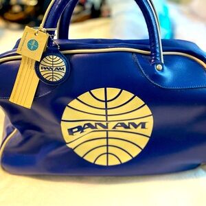 Pan Am blue carry on travel bag